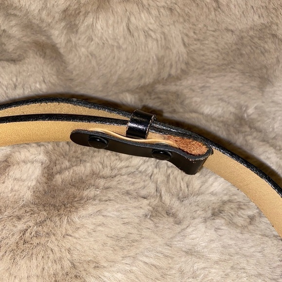 VINTAGE Hickock Black English Saddle Leather Belt Size 42 Adjustable - Picture 3 of 3